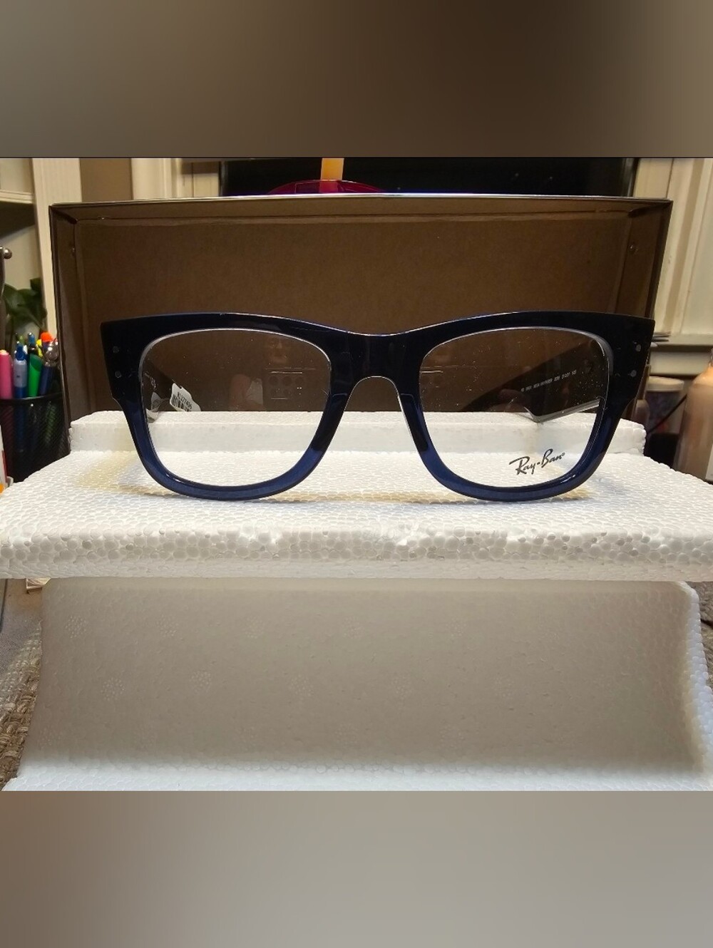Ray-Ban Navy Blue Front Frames with Tortoiseshell Temples